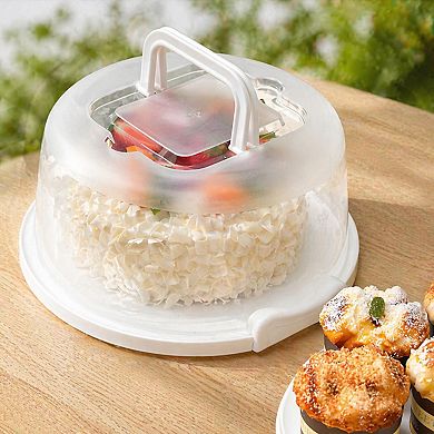 Plastic Round Cake Carrier with Handles for 6-8 Inch Cakes
