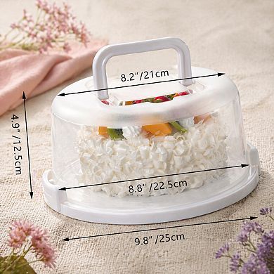 Plastic Round Cake Carrier with Handles for 6-8 Inch Cakes