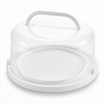 10 Inch Round Cake Carrier Stand With Handles Lids Anti-Slipped Tray Durable Lock