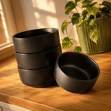 10 Ounces Ceramic Bowl Set 4 Pack Matte Porcelain Multi Use Small Dishes