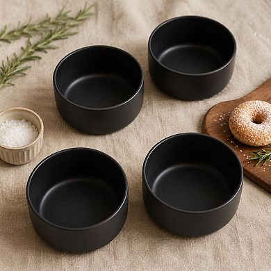 10 Ounces Ceramic Bowl Set 4 Pack Matte Porcelain Multi Use Small Dishes