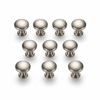 10 Pack Brushed Nickel Cabinet Knobs Zinc Alloy Drawer Pulls Hardware