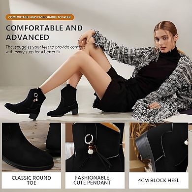 Suede Western Ankle Boots
