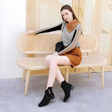 Suede Western Ankle Boots