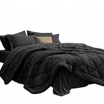 7 pc Bed-in-a-Bag Comforter Set, Soft All-Season King Bedding Set with Sheets & Shams