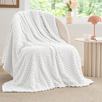 3D Jacquard Fleece Throw Blanket, Super Soft Cozy Warm Decorative