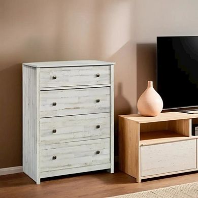 Starlight Canyon Home White 4-Drawer Bedroom Chest for Clothing Storage with Easy Setup Design