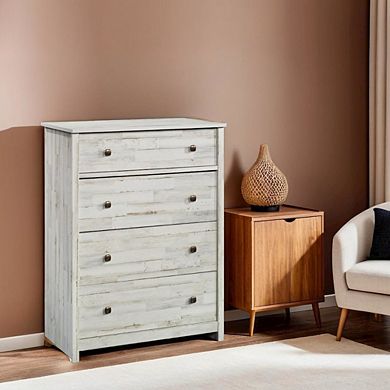 Starlight Canyon Home White 4-Drawer Bedroom Chest for Clothing Storage with Easy Setup Design