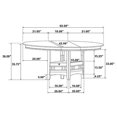 FurniFact Counter Height Dining Table Oval Bar Height Table with Extension