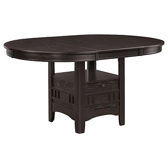 FurniFact Elegant Counter Height Dining Table Oval Expandable Bar Table, Brown