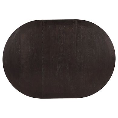 FurniFact Elegant Counter Height Dining Table Oval Expandable Bar Table, Brown