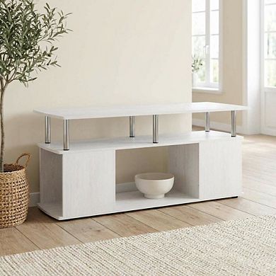 FurniFact Coffee Table with Stainless Steel Tubes and Utility Design