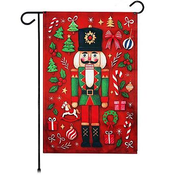 G128 Christmas Nutcracker Holiday Garden Flag 12x18 in Double Sided Christmas Decoration