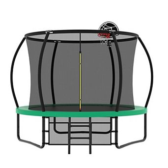 10FT Pumpkin Trampoline with Basketball Hoop for Outdoor Play