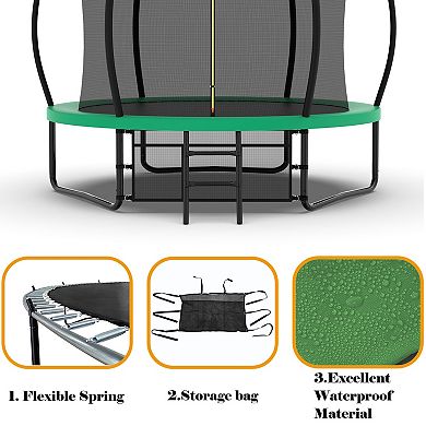 10FT Pumpkin Trampoline with Basketball Hoop for Outdoor Play