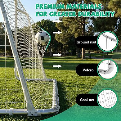 Premium 6x12FT Portable Soccer Goal Heavy Duty Net for Backyard Youth Training
