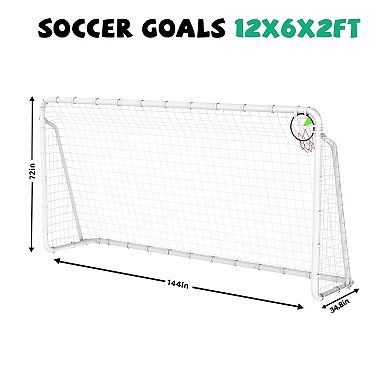 Premium 6x12FT Portable Soccer Goal Heavy Duty Net for Backyard Youth Training