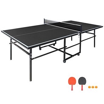 Mid-Size Table Tennis Table 102x52x30 in Foldable Indoor Ping Pong Set