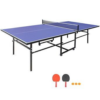 Mid Size Foldable Ping Pong Table 108x49x30 in Portable Indoor Game Set