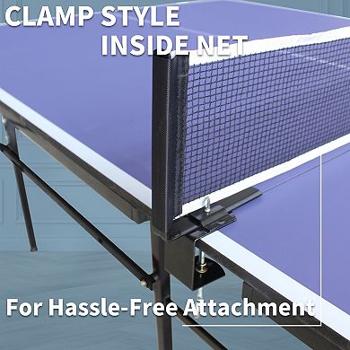Mid Size Foldable Ping Pong Table 108x49x30 Inches Portable Indoor Game Set