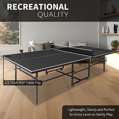 Mid Size 108x49 Inch Foldable Table Tennis Table Set Indoor Games