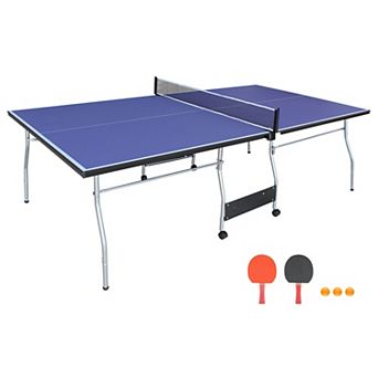 Mid Size Foldable Ping Pong Table 96x54x30 Inch Portable Indoor Game Set