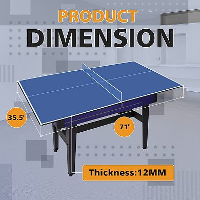 Mid Size 72x36 Inches Ping Pong Conversion Top Foldable Table Tennis Board for Indoor Games