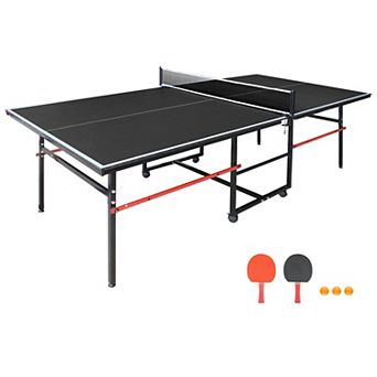 Mid Size Ping Pong Table Foldable Table Tennis Set 96 Inch Indoor Game Room