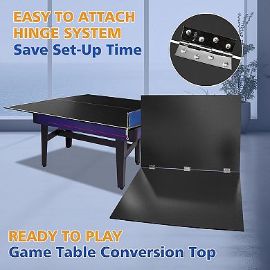 Ping Pong Conversion Top 72x36 Inch Foldable Table Tennis Board For Indoor Games