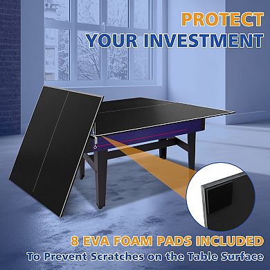 Ping Pong Conversion Top 72x36 Inch Foldable Table Tennis Board For Indoor Games