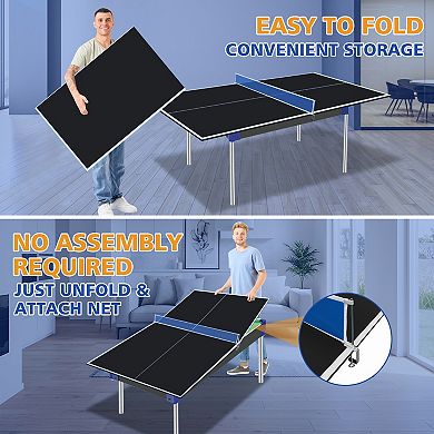 Ping Pong Conversion Top 72x36 Inch Foldable Table Tennis Board For Indoor Games