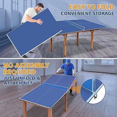 8ft Ping Pong Conversion Top Foldable Indoor Table Tennis Table