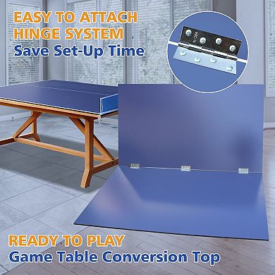 8ft Ping Pong Conversion Top Foldable Indoor Table Tennis Table