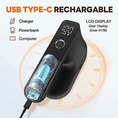 Electric Fabric Shaver & Lint Remover - Rechargeable Sweater Defuzzer with LCD Digital Display