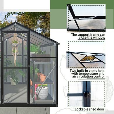 Heavy Duty Polycarbonate Walk In Shed 6x8 ft For Backyard