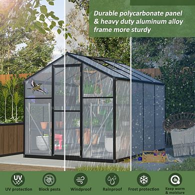 Heavy Duty Polycarbonate Walk In Shed 6x8 ft For Backyard