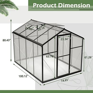 Heavy Duty Polycarbonate Walk In Shed 6x8 ft For Backyard
