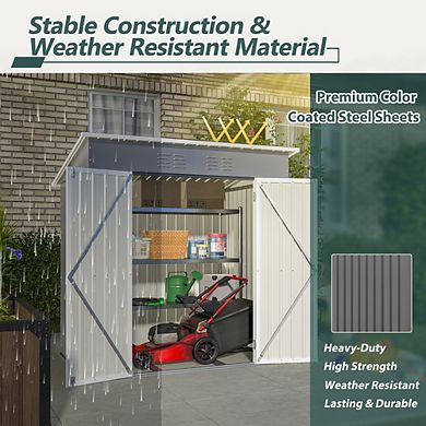 Outdoors Metal Storage Shed 6x4 Lockable Garden Tool Shed for Backyard