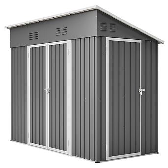Outdoors Metal Storage Shed 47x95 in Sloping Roof Tool House for Backyard Garden