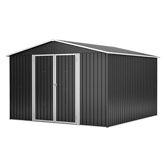 Large 118x122 Inch Outdoor Metal Storage Shed Heavy Duty Garden Utility Building