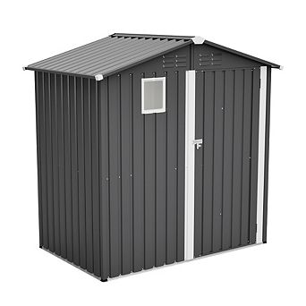 Metal Outdoor Storage Shed 6x4 Steel Utility Tool House Backyard Garden
