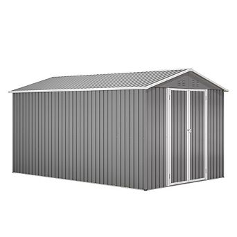 Heavy Duty Metal Storage Shed 141x117 Inch Lockable Garden Tool Shelter For Backyard