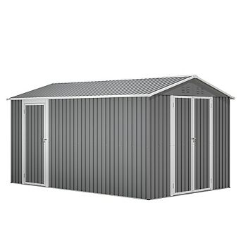 8x12 FT Outdoor Metal Storage Shed Large Tool Shed with Side Door for Garden