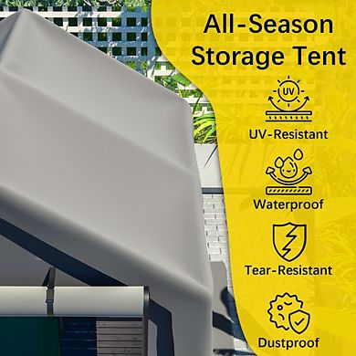 Outdoors 8x8 FT Multi Purpose Outdoor Shelter Waterproof Storage Shed