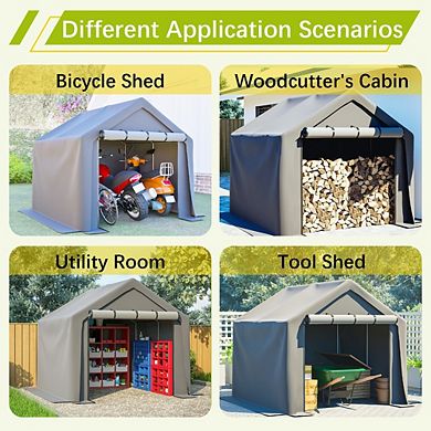 Outdoors 8x8 FT Multi Purpose Outdoor Shelter Waterproof Storage Shed