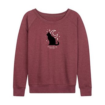 Women's Practical Magic Black Cat & Moon French Terry Long Sleeve Tee