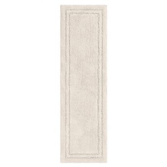 SUPERIOR Solid Bordered Washable Non-Slip Runner Bath Mat