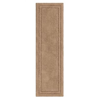 SUPERIOR Solid Bordered Washable Non-Slip Runner Bath Mat