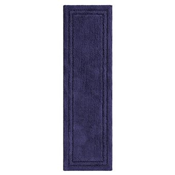 SUPERIOR Solid Bordered Washable Non-Slip Runner Bath Mat