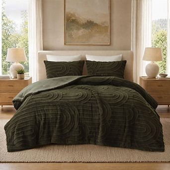 Madison Park Jacquard Sherpa Comforter Set